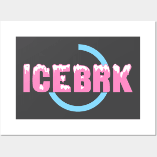 IceBrk Logo (Light Pink/Light Blue) Posters and Art